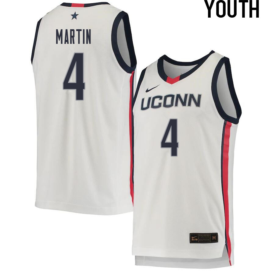 2021 Youth #4 Tyrese Martin Uconn Huskies College Basketball Jerseys Sale-White